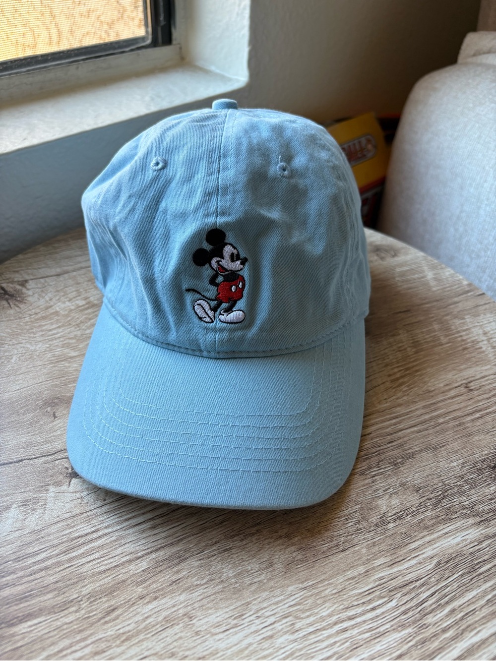Light Blue Mickey Mouse Embroidered Baseball Cap